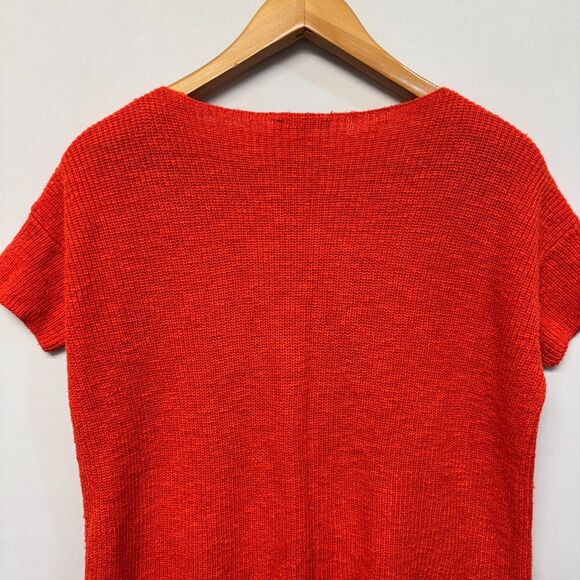 Eileen Fisher Short Sleeve Knit Sweater XXS 2XS Organic Cotton Linen C056 -13 - Picture 10 of 13
